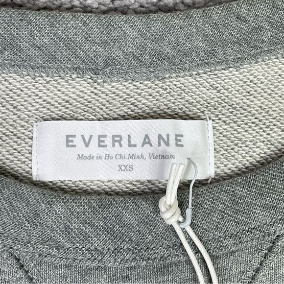 Everlane French Terry Sweatshirt Unisex XXS Gray Crew Neck Oversized Cotton - Picture 4 of 9